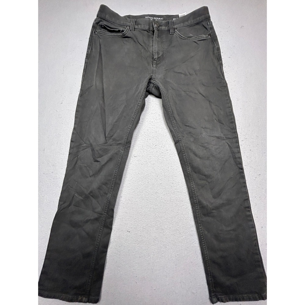 Banana Republic Traveler Pants Cotton Spandex Grey 32x30 Mens